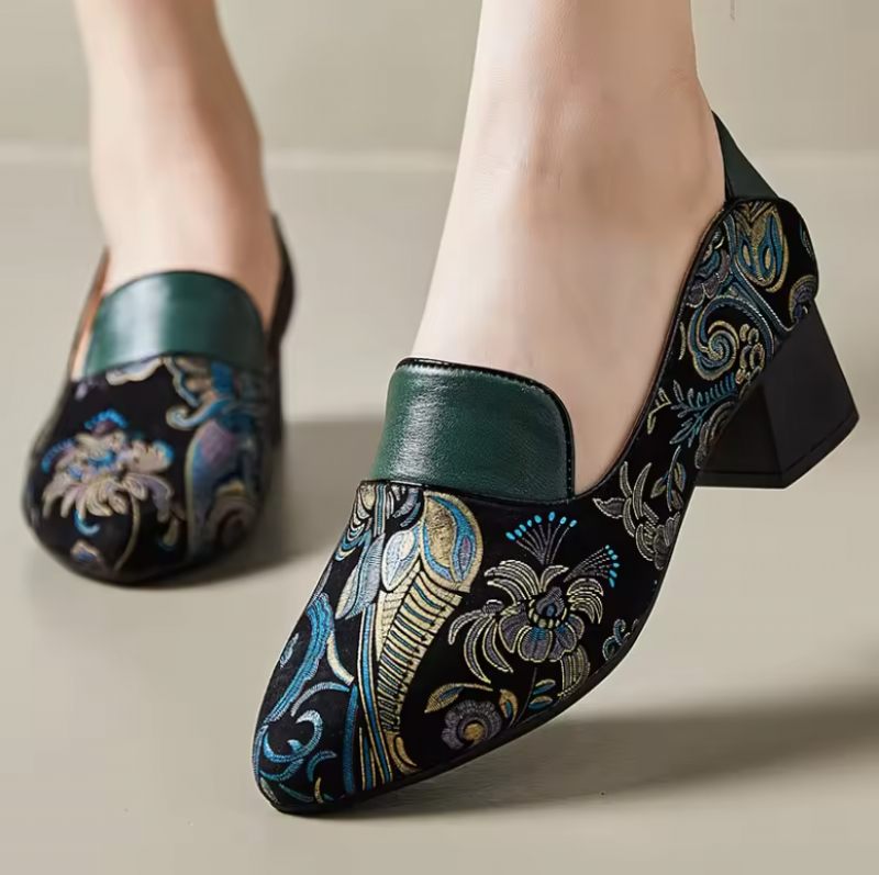 Adela Klänning Pumps I Läder För Kvinnor - Grön