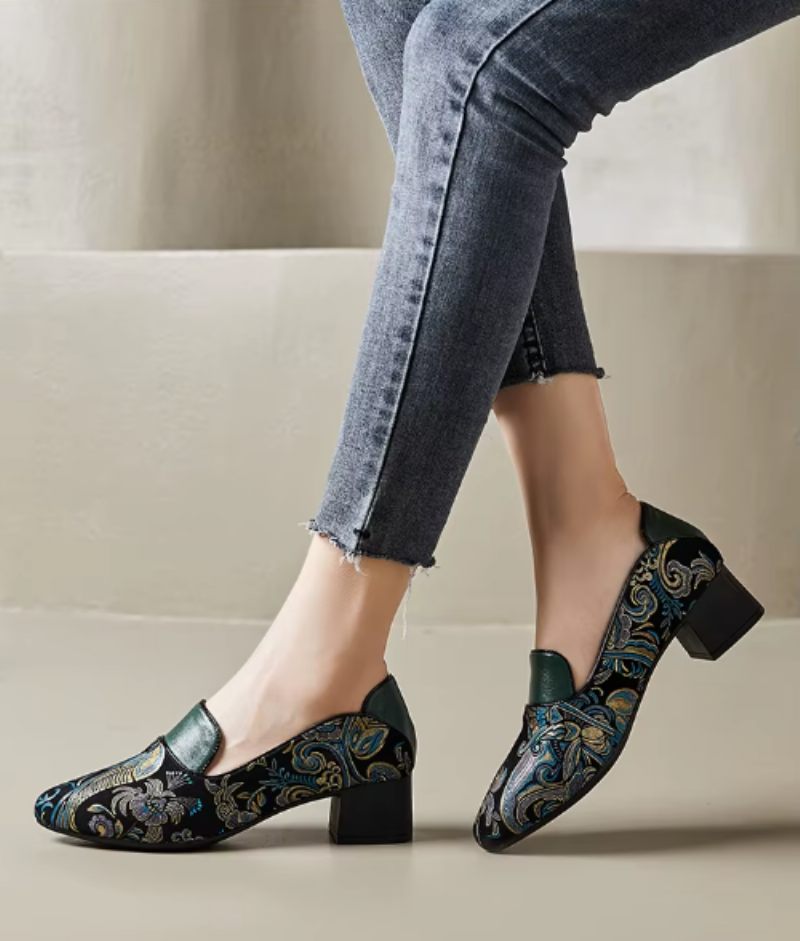 Adela Klänning Pumps I Läder För Kvinnor - Grön