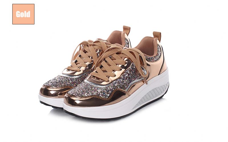 Adonis Damlägenhet Med Plattformspatentsneakersskor - Silver