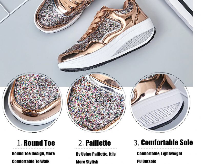 Adonis Damlägenhet Med Plattformspatentsneakersskor - Silver