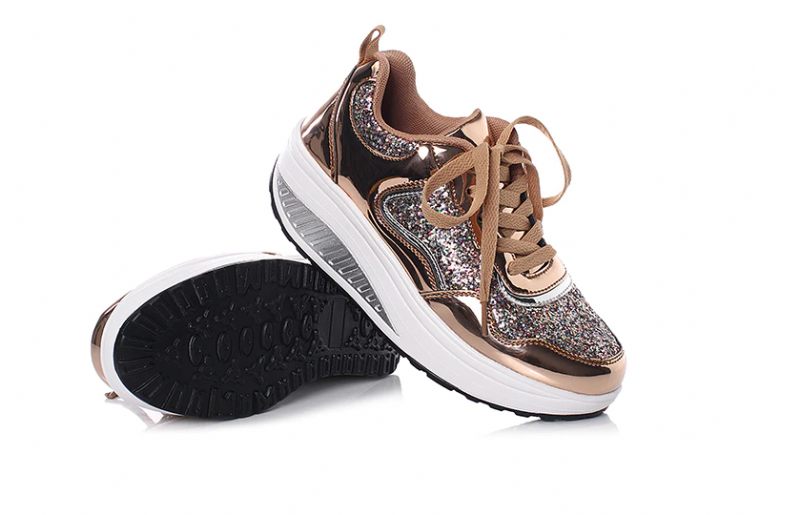Adonis Damlägenhet Med Plattformspatentsneakersskor - Silver