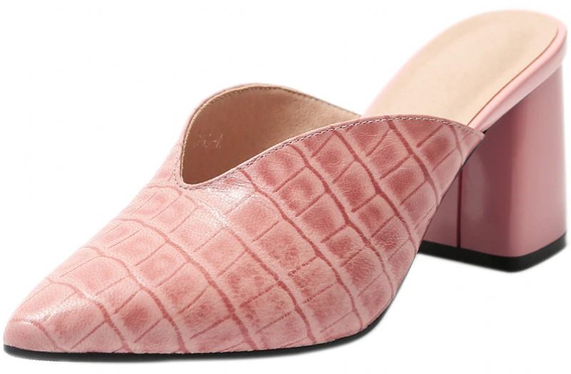 Alandra Läder Mule Pump Skor För Kvinnor - Rosa