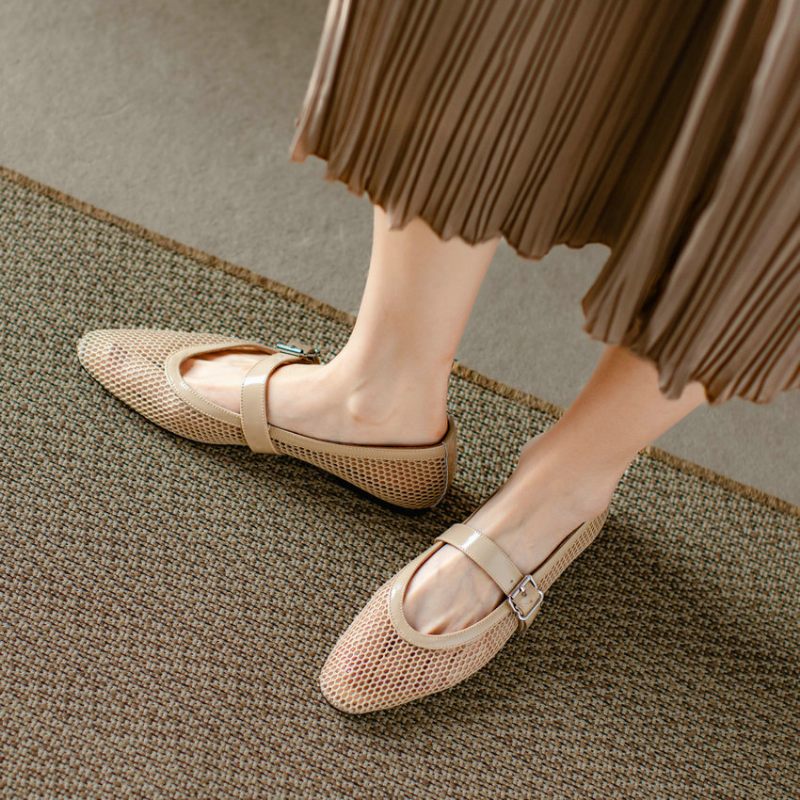 Albaniens Casual Mesh Flat För Kvinnor - Svart