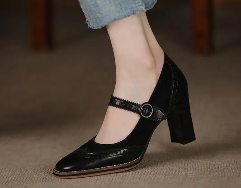 Albany Dam Brogues Pump Skor - Aprikos