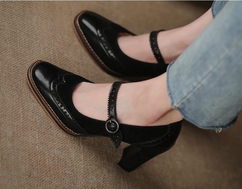 Albany Dam Brogues Pump Skor - Aprikos