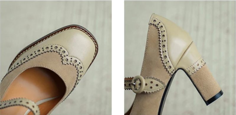 Albany Dam Brogues Pump Skor - Aprikos