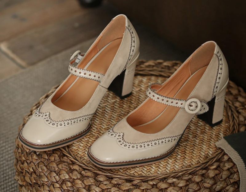 Albany Dam Brogues Pump Skor - Aprikos