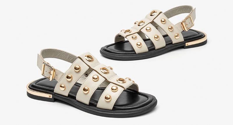 Albany Lädersandal För Kvinnor - Vit