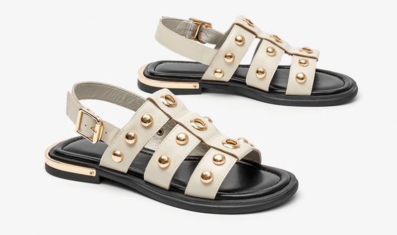 Albany Lädersandal För Kvinnor - Vit