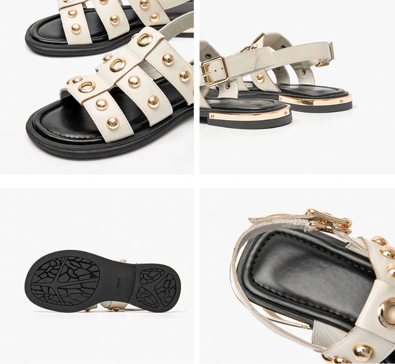 Albany Lädersandal För Kvinnor - Vit