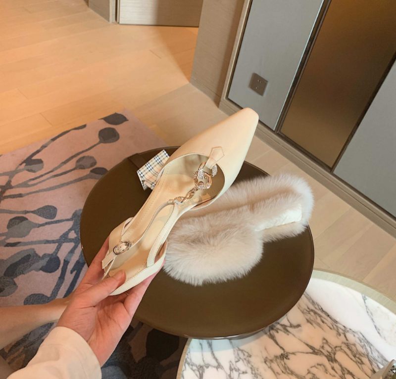 Alborada Lädersandal Med Fyrkantig Tå För Kvinnor - Aprikos