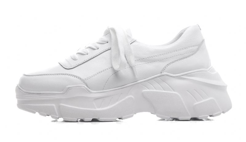 Alcolea Sneaker Med Snörning I Läder För Kvinnor - Vit