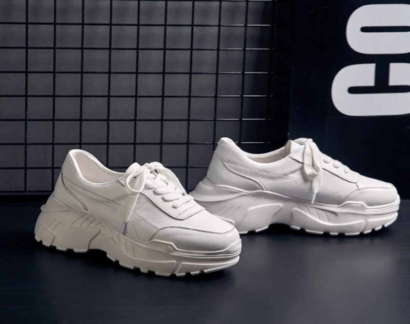 Alcolea Sneaker Med Snörning I Läder För Kvinnor - Vit