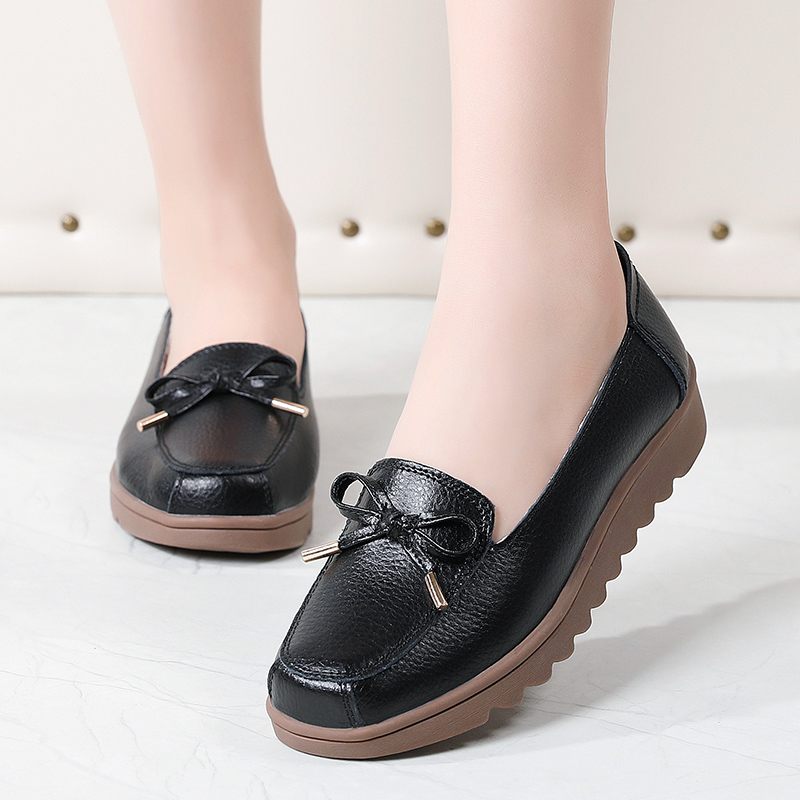 Alfonsina Slip-on Platform Loafer Skor I Läder För Kvinnor - Beige