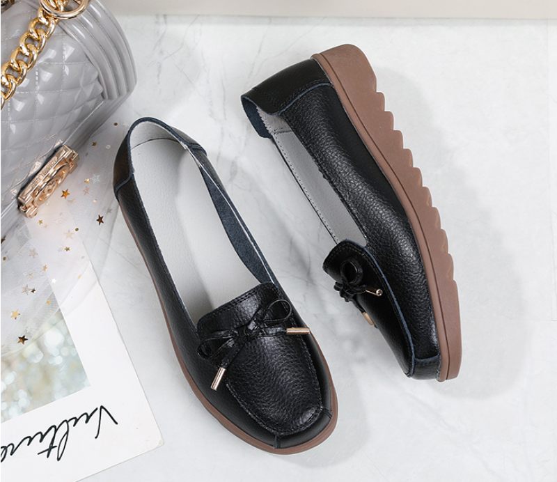 Alfonsina Slip-on Platform Loafer Skor I Läder För Kvinnor - Beige