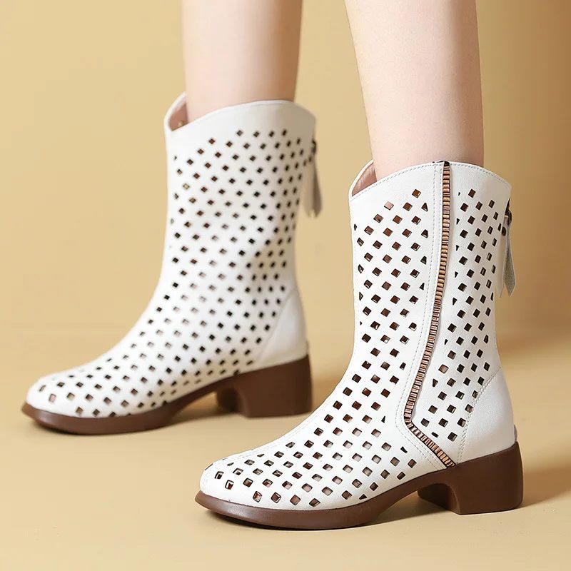 Alicia Dammode Mid-calf Boots - Beige