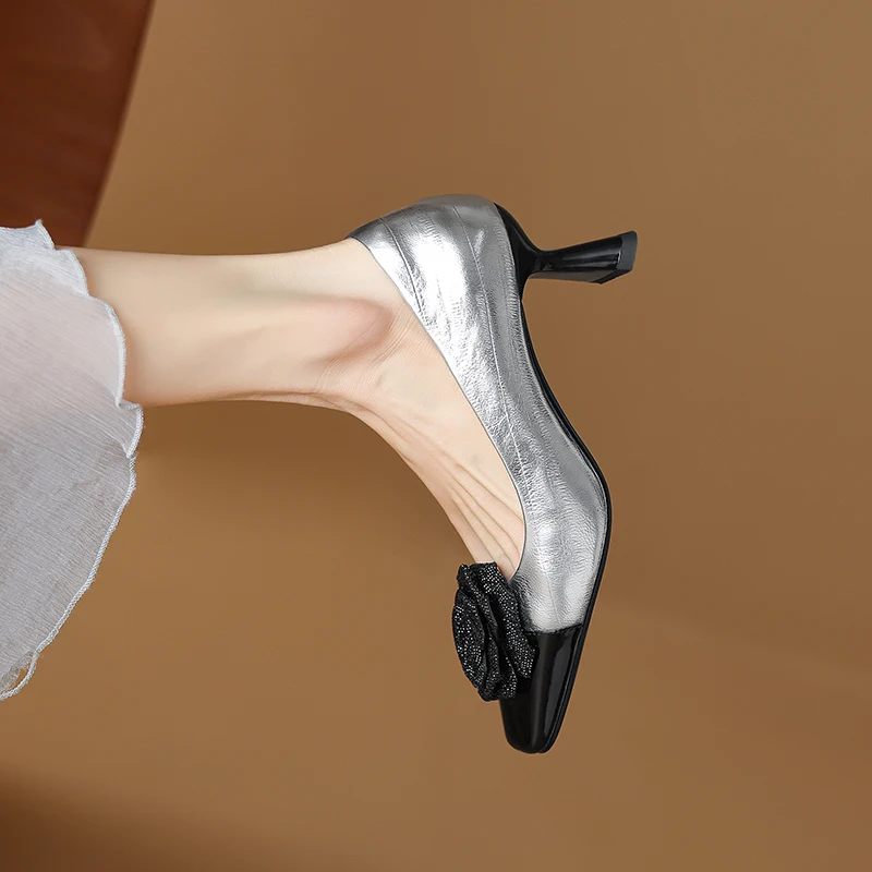 Alina Gorgeous Glitter Rose High Heels Pumps - Gyllene