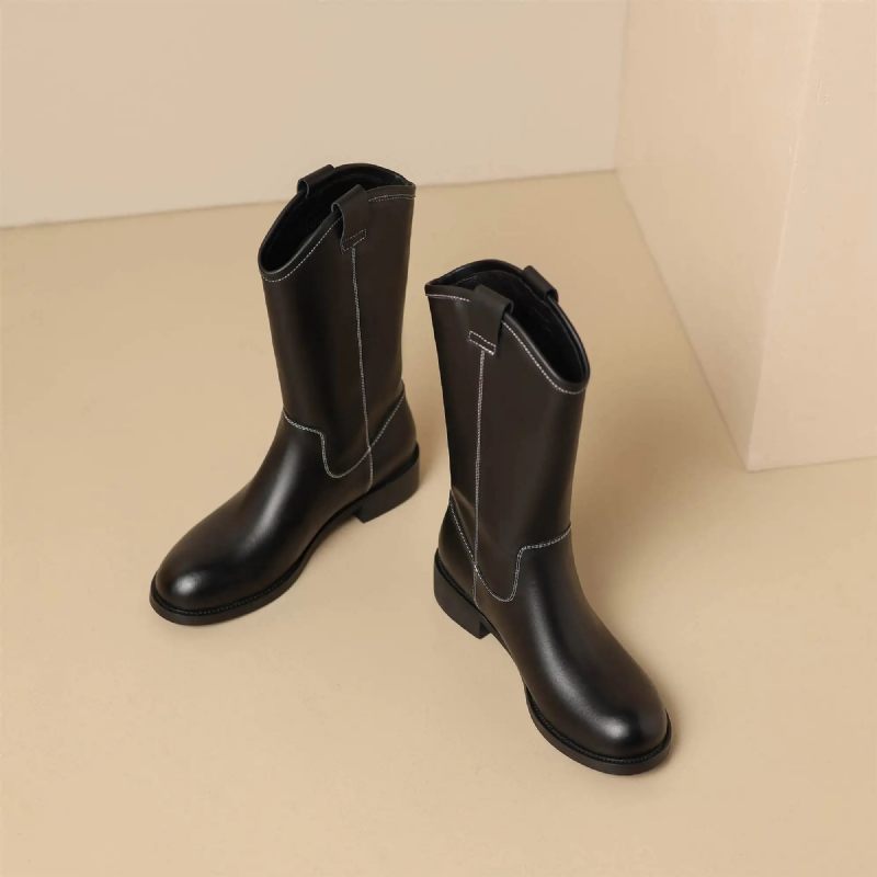 Alisa Kvinnors Mid Calf Boots - Aprikos