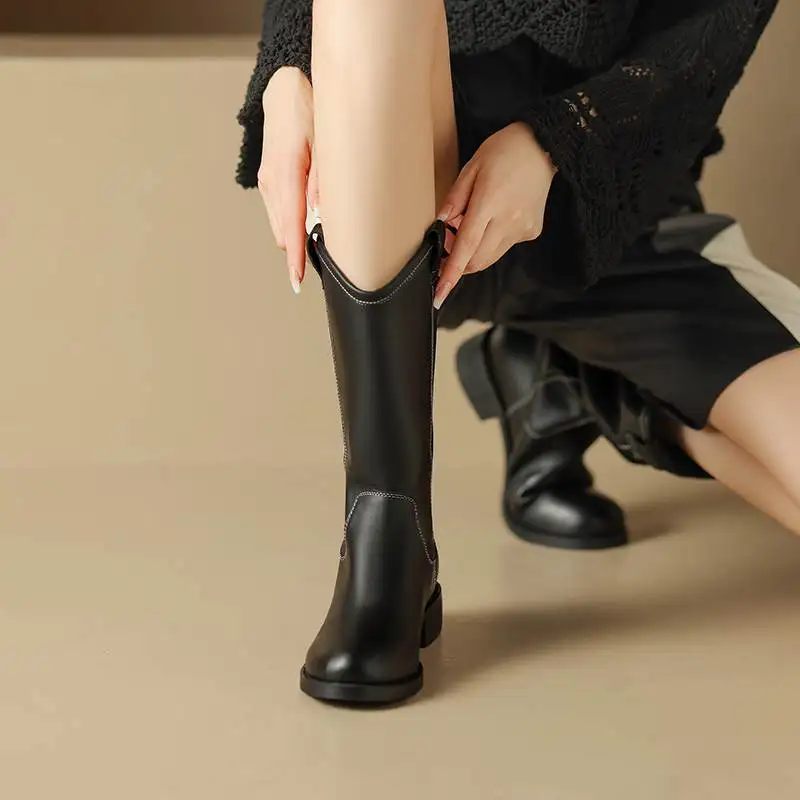 Alisa Kvinnors Mid Calf Boots - Aprikos