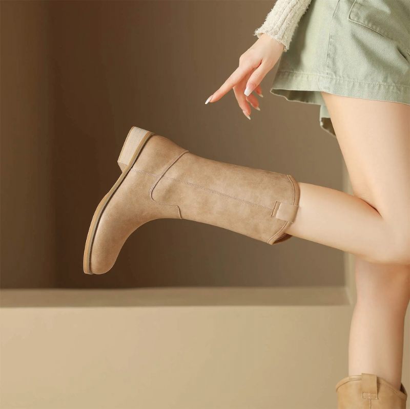 Alisa Kvinnors Mid Calf Boots - Aprikos