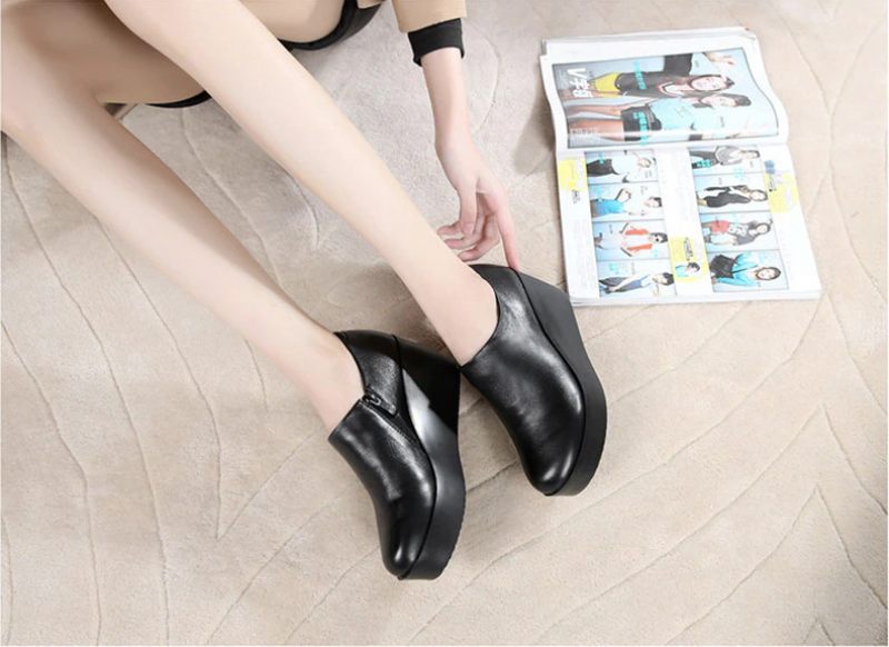 Alix Vår Höst Slip-on Plattformsskor För Kvinnor - Grå
