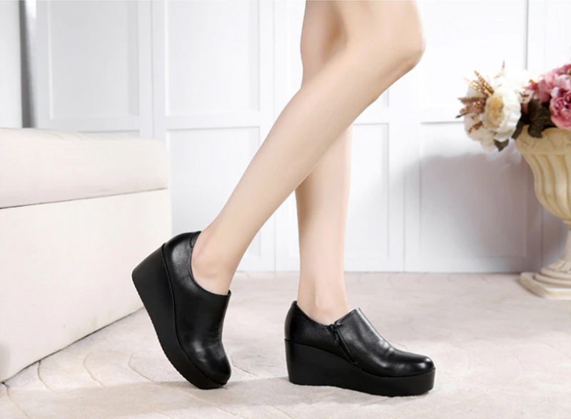 Alix Vår Höst Slip-on Plattformsskor För Kvinnor - Grå