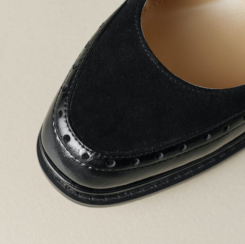 Alma Brogue Läderpumpar För Kvinnor - Brun