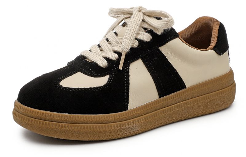 Alma Sneaker I Läder Med Snörning För Kvinnor - Kakhi