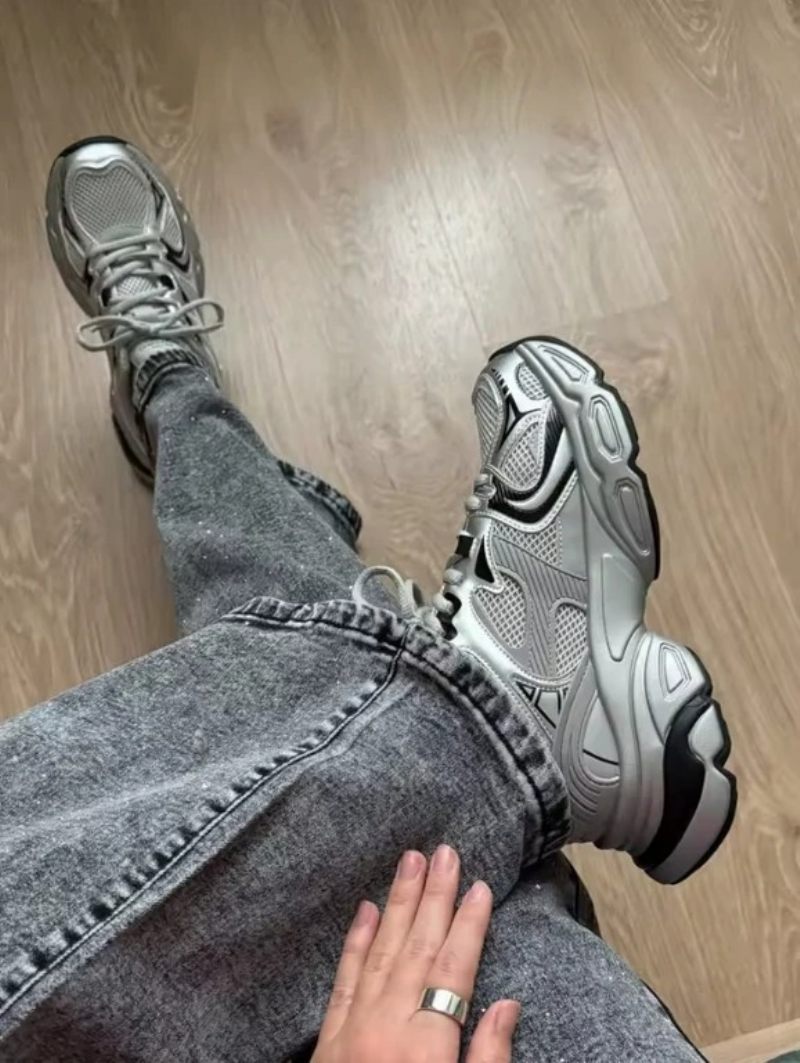 Alma Sneakers Med Snörning För Kvinnor - Grå