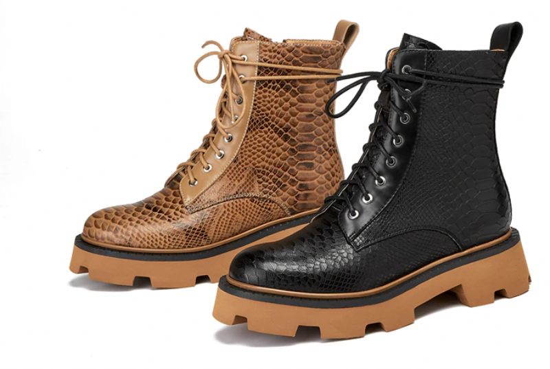Almeda Dam Höst Vinter Läder Ankel Svarta Boots - Black No Fur