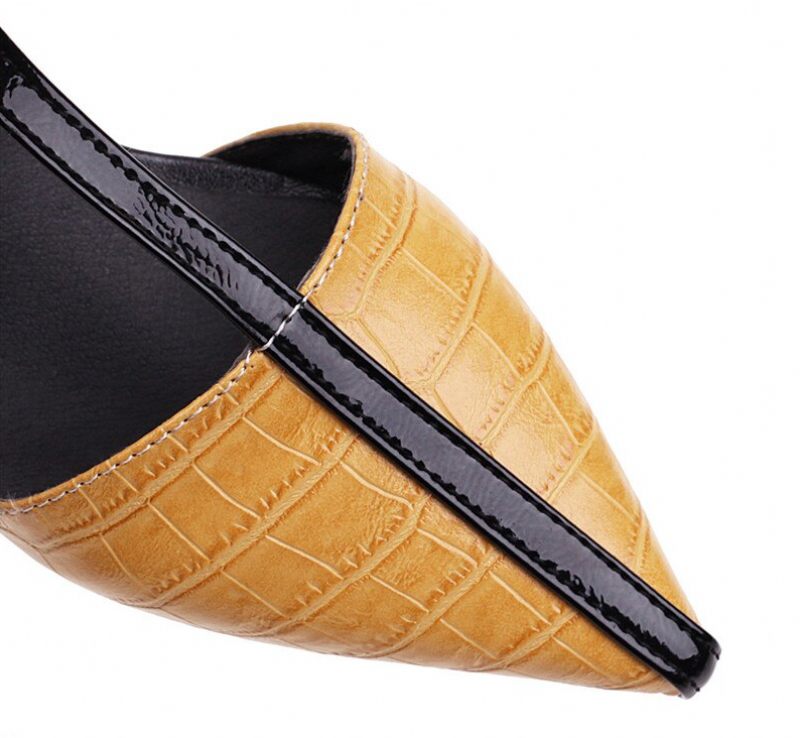 Almeja Retro Fashion Pump Skor För Kvinnor - Gul