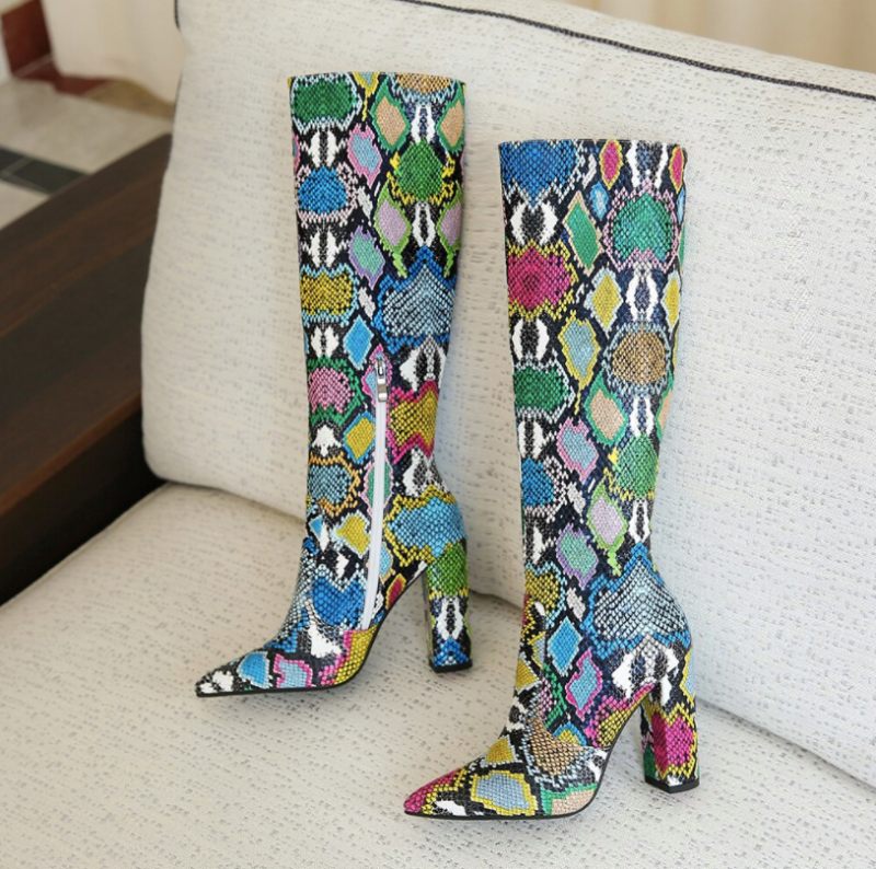 Almendra Boots Knälång - Orm