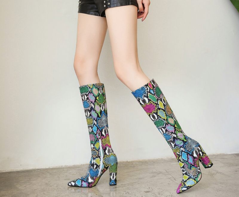 Almendra Boots Knälång - Orm