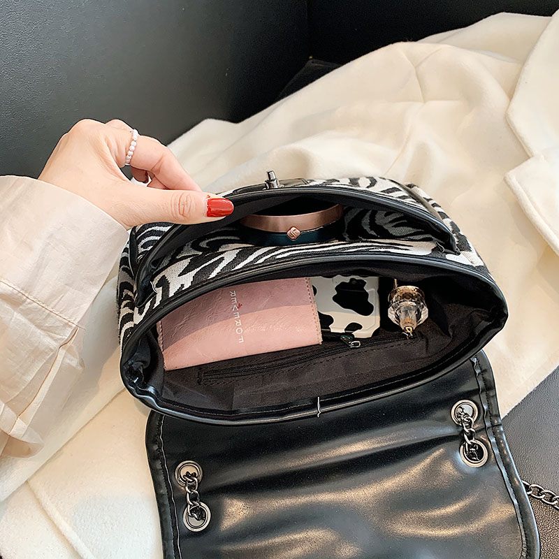 Alora Crossbody-väska För Kvinnor Med Kedja - Stor Svart