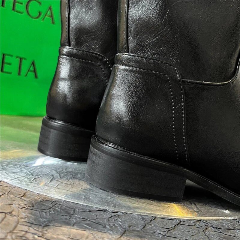 Amelia Kvinnors Mid Calf Boots - Svart utan päls