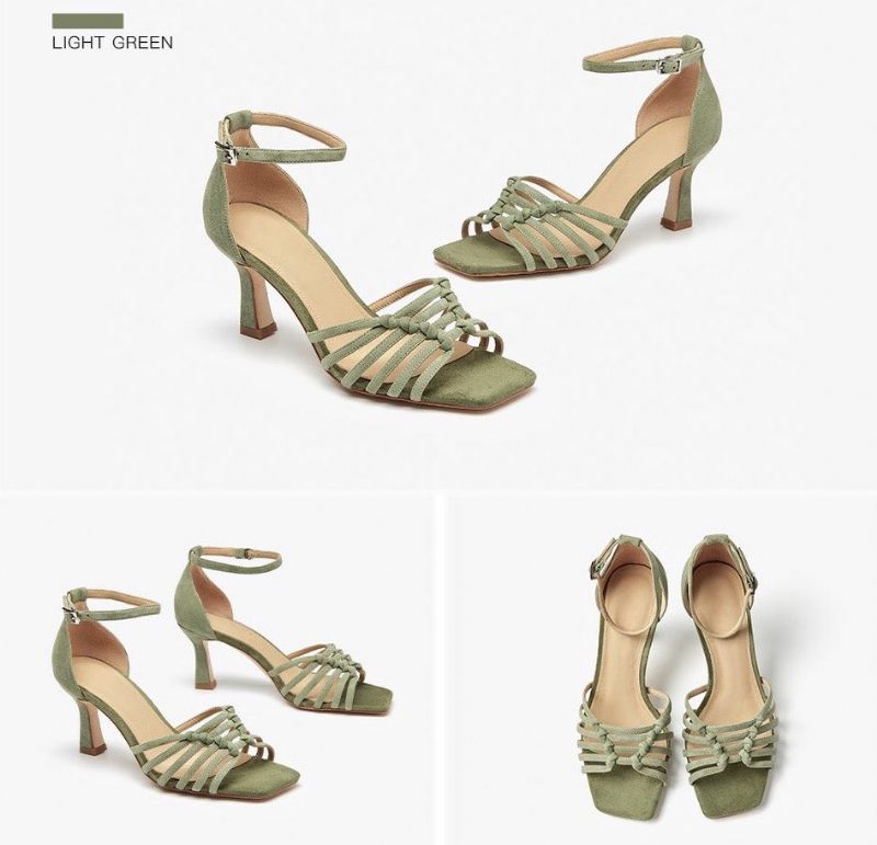 Amelia Sandal För Damklackar - Ljusgrön