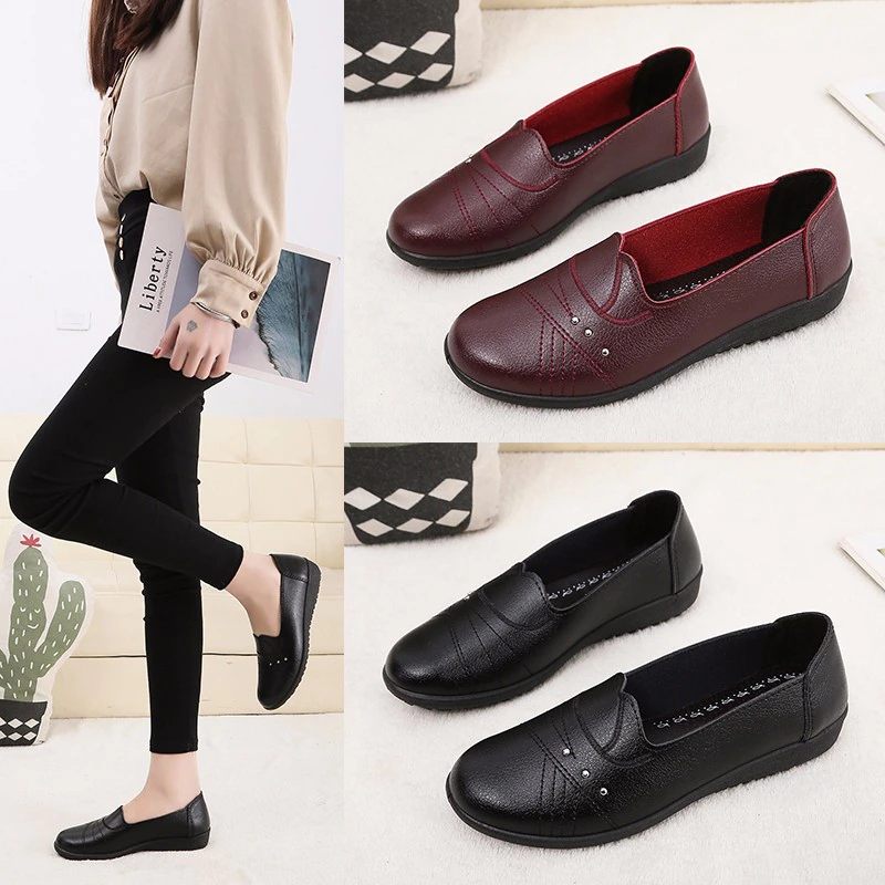 Amelia Slip-on Loafer I Mjukt Läder För Kvinnor - Röd
