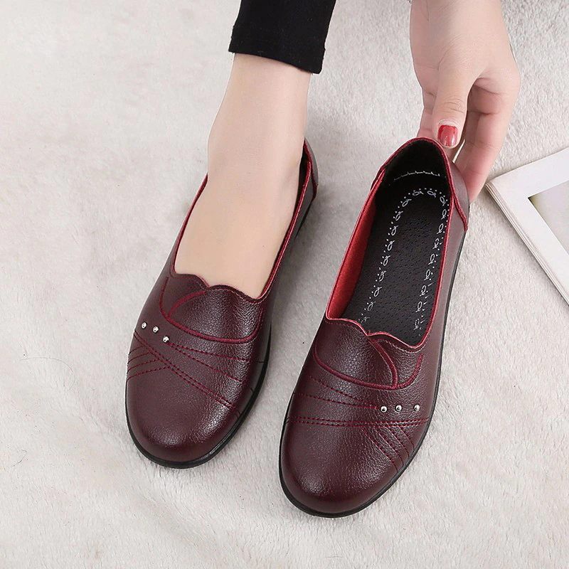 Amelia Slip-on Loafer I Mjukt Läder För Kvinnor - Röd