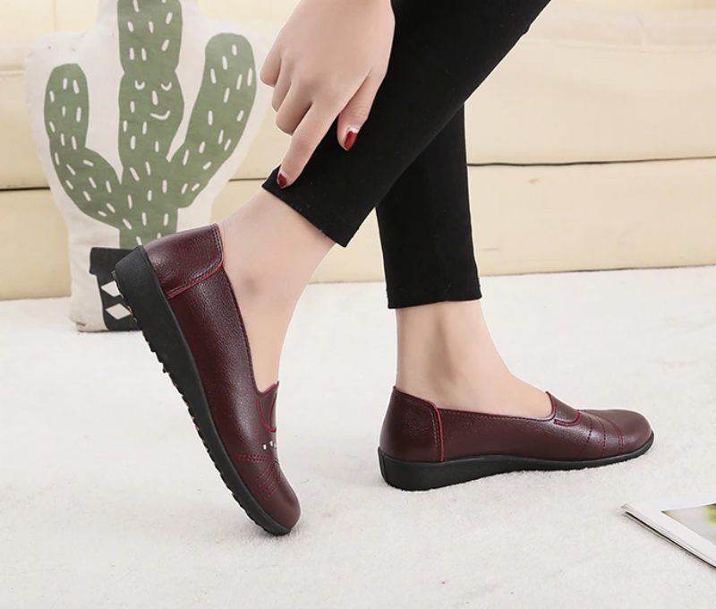 Amelia Slip-on Loafer I Mjukt Läder För Kvinnor - Röd