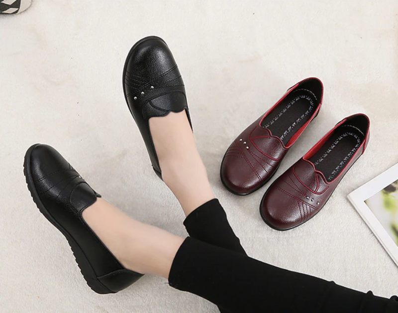 Amelia Slip-on Loafer I Mjukt Läder För Kvinnor - Röd