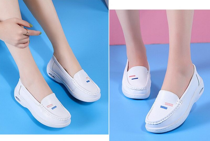 Angelica White Nurse Loaferskor För Kvinnor - Vit