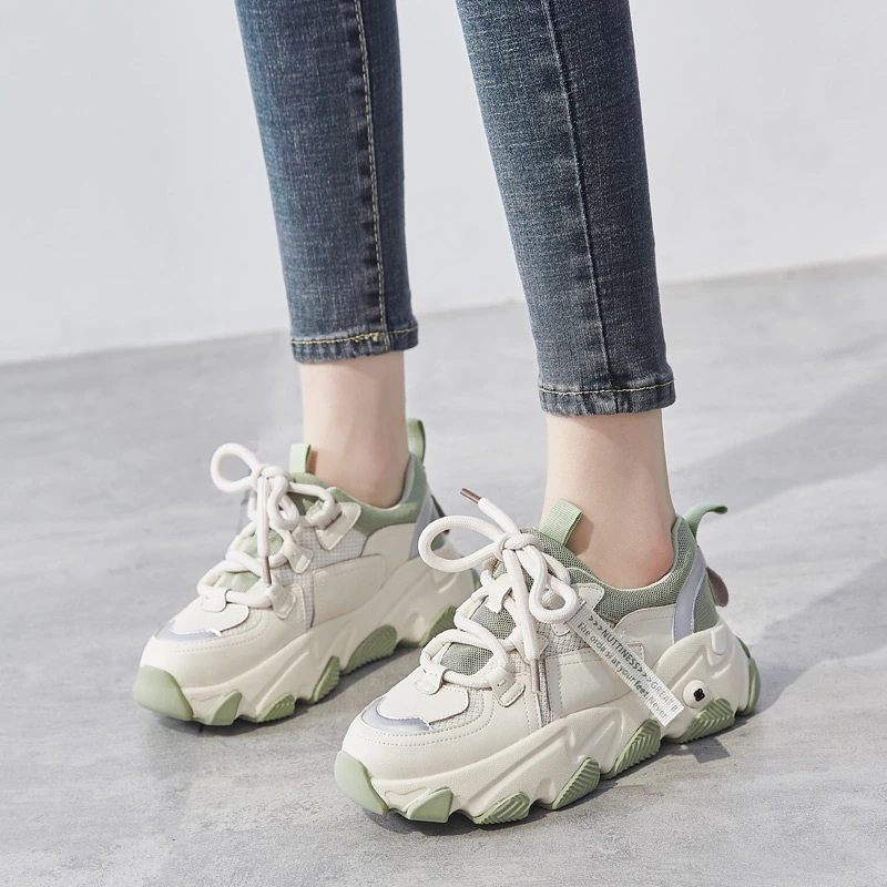 Angelis Platt Sneaker För Kvinnor - Aprikos