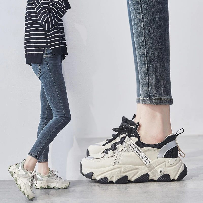 Angelis Platt Sneaker För Kvinnor - Aprikos