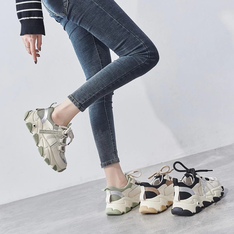 Angelis Platt Sneaker För Kvinnor - Aprikos