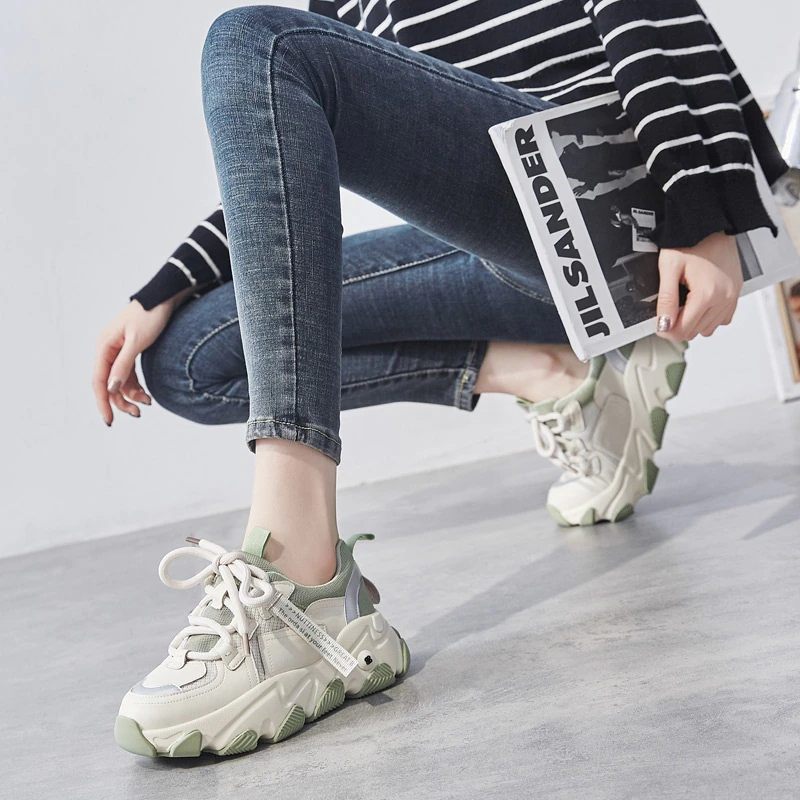 Angelis Platt Sneaker För Kvinnor - Aprikos