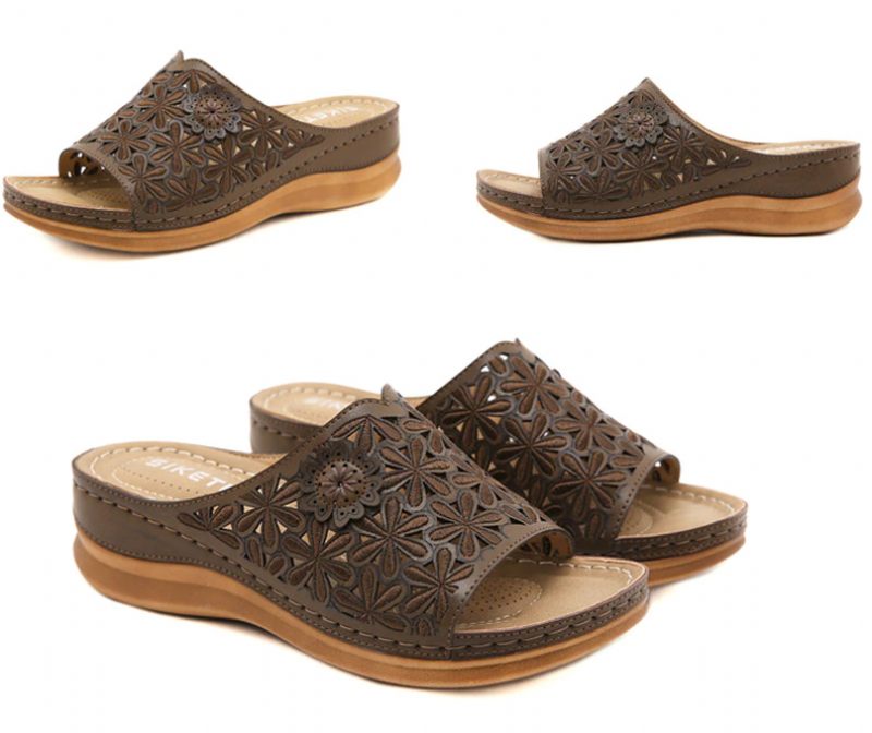 Anita Bekväm Halkfri Sandal För Kvinnor - Röd