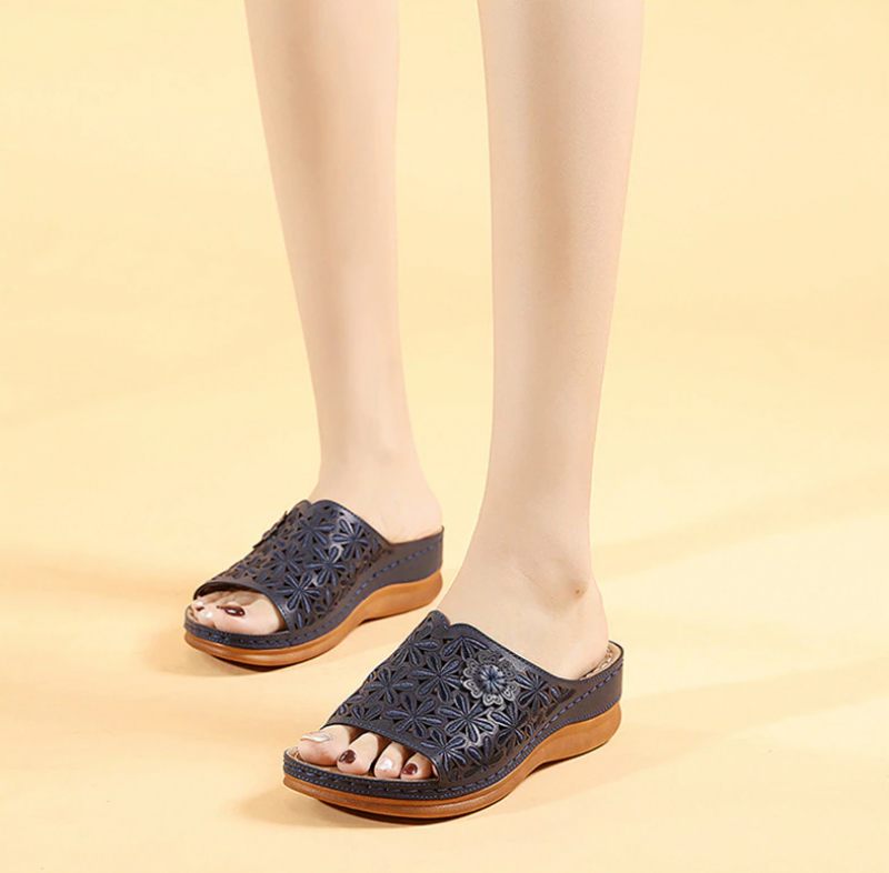 Anita Bekväm Halkfri Sandal För Kvinnor - Röd