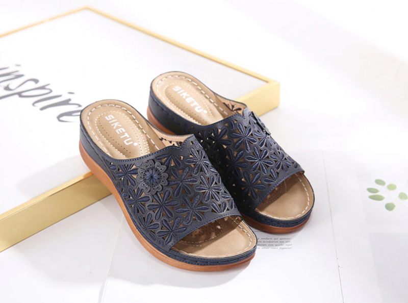 Anita Bekväm Halkfri Sandal För Kvinnor - Röd