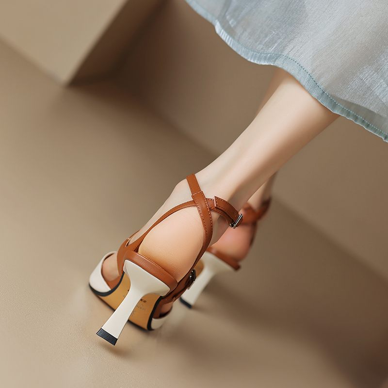 Antonia Slingbacks-sandaler I Läder För Kvinnor - Grön