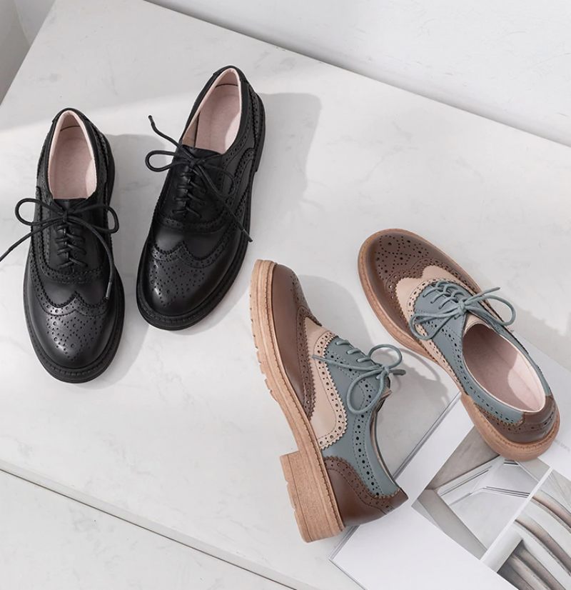 Aquamarine Oxfords Skor För Kvinnor - Brun